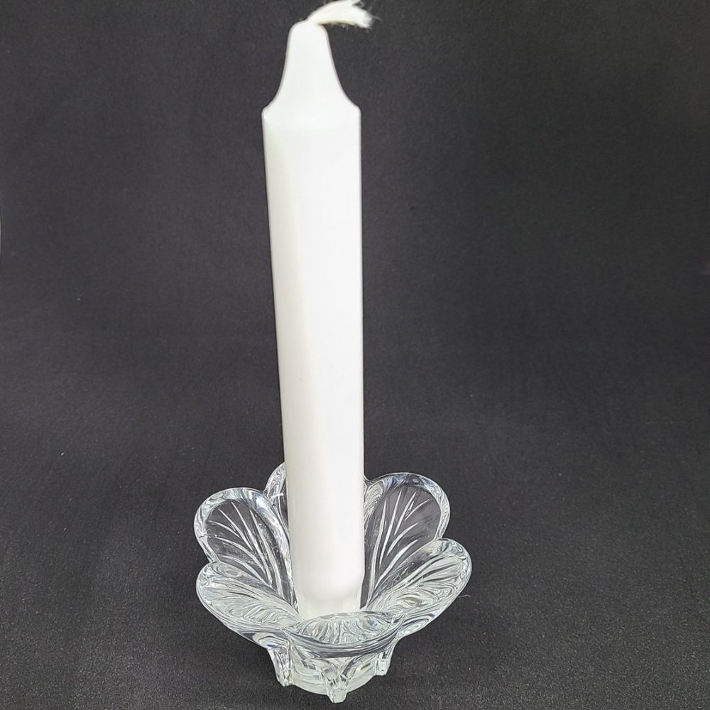 Floral shape Cristal D'Argues France candleholder. Genuine Lead Crystal. - Picture 6 of 6